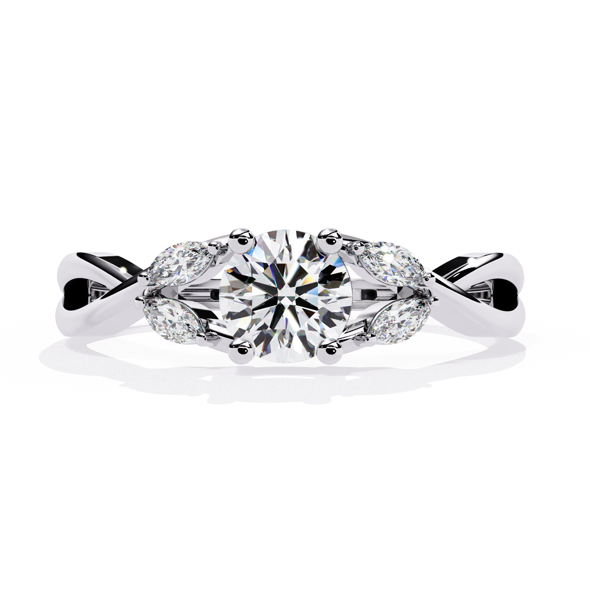 Solitairekart – 0.56 ct Infinity Twist Lab Diamond Ring 14K Yellow Gold